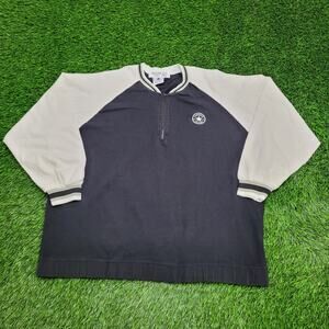 Vintage Y2K Converse 1/4-Zip Sweatshirt XL 27x28 Black White